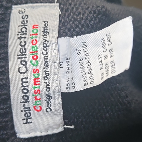 Heirloom Collectibles Black Christmas Holiday Vest – Santa Embroidery, Mock Neck - Picture 7 of 7